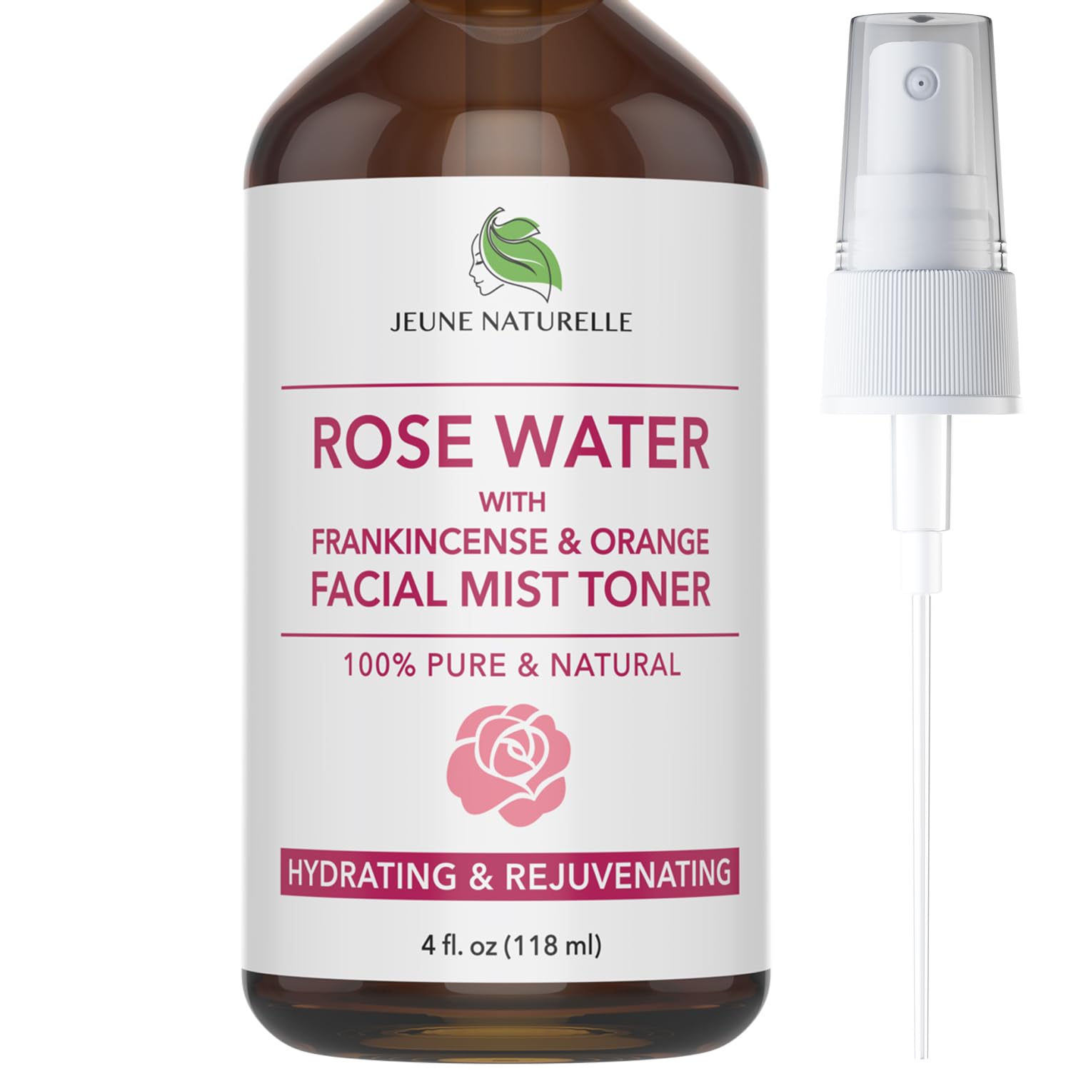 Jeune Naturelle Agua de Rosas Rostro Botella 4oz: hidratación suave y refrescante.