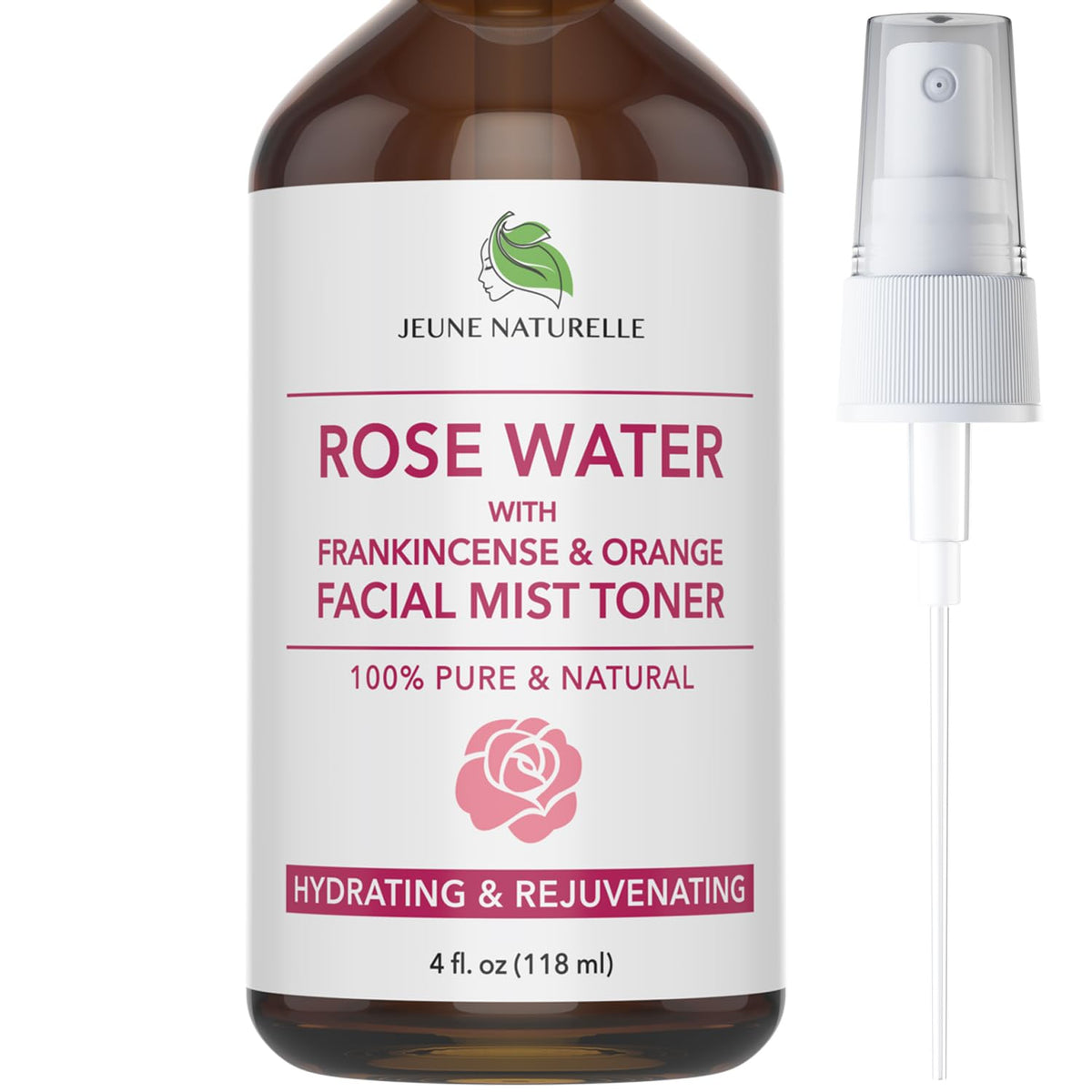 Jeune Naturelle Agua de Rosas Rostro Botella 4oz: hidratación suave y refrescante.