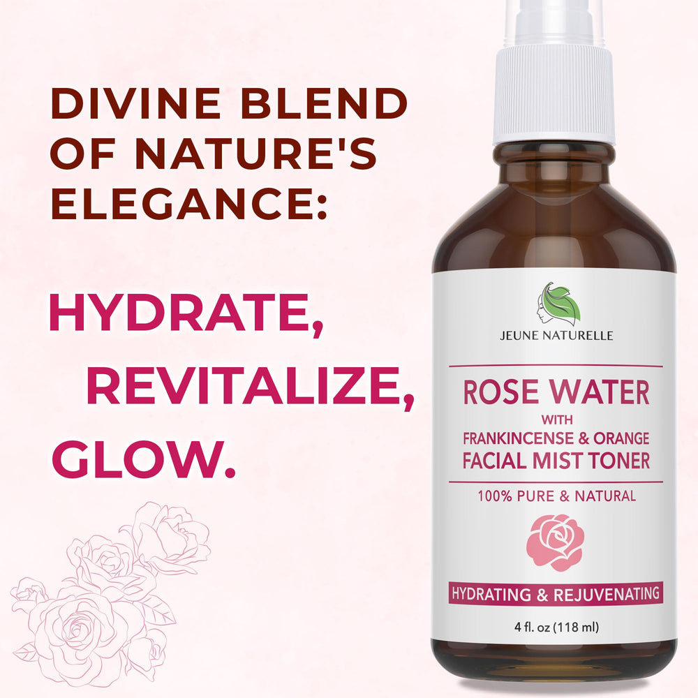 Jeune Naturelle Agua de Rosas Rostro Atomizador ligero para uso diario.