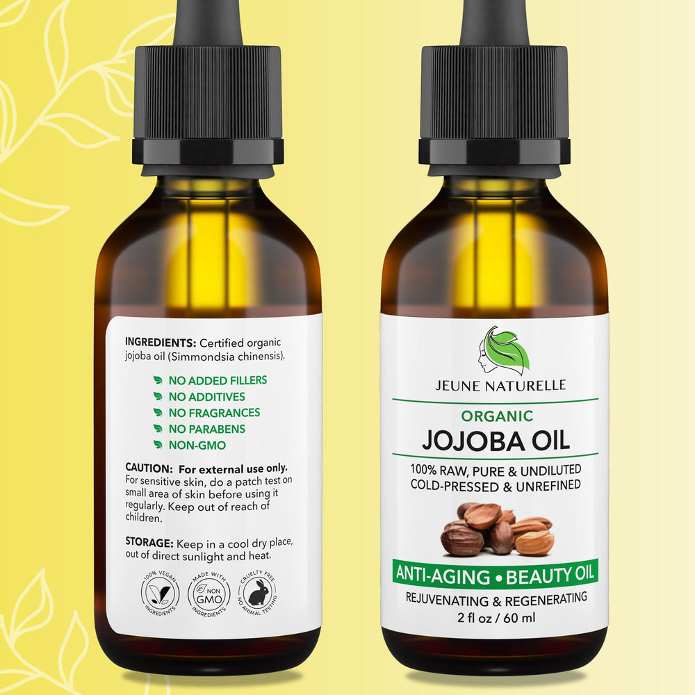 Jeune Naturelle Aceite de jojoba, aplicación facial, hidrata y aporta brillo natural sin grasa
