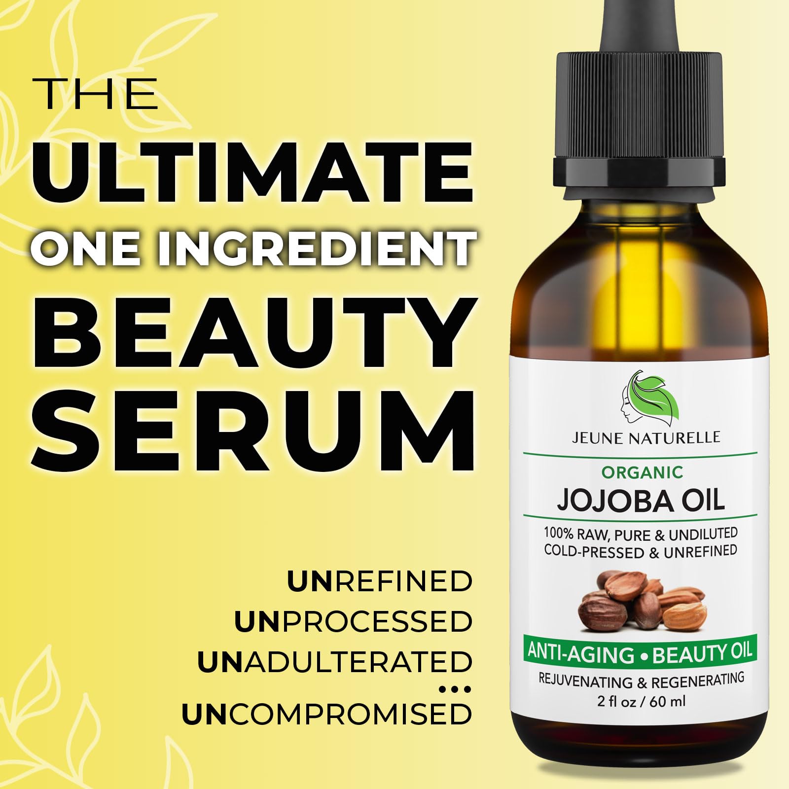Jeune Naturelle Aceite de jojoba, gotas, uso preciso para nutrir cutículas y uñas