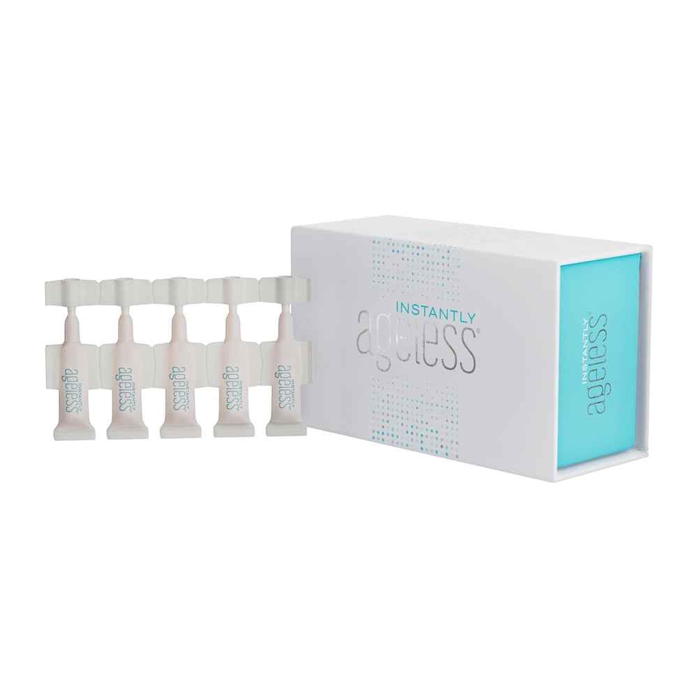 Jeunesse Instantly Ageless – 25 flacons, chaque dose prête à l’emploi.