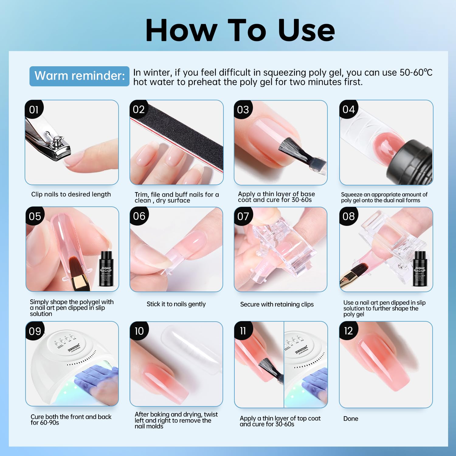 JEWHITENY all-in-one designs kit ready for at-home gel sessions