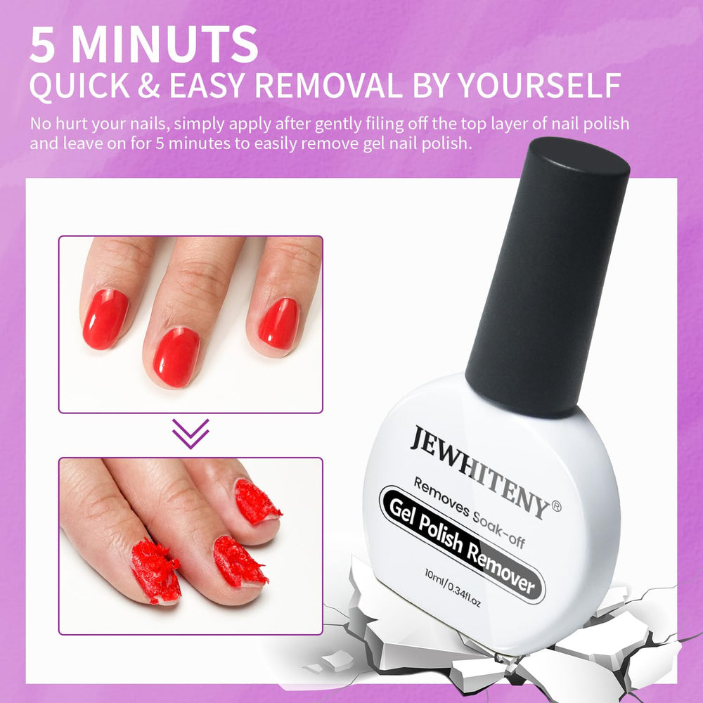 JEWHITENY removedor uñas gel UV, aplicación rápida.