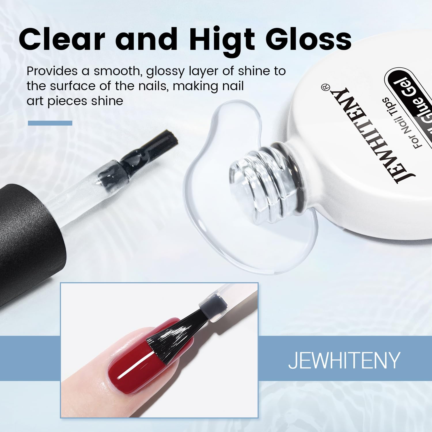 JEWHITENY ideal para uñas naturales y artificiales, mantiene el brillo entre retoques.