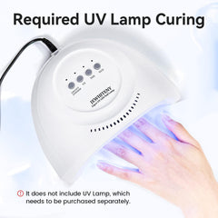 JEWHITENY curado con luz UV, resultado duradero para uñas lisas.
