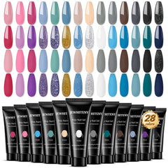 JEWHITENY kit gel uñas 28 colores, ideal para crear diseños personalizados en casa