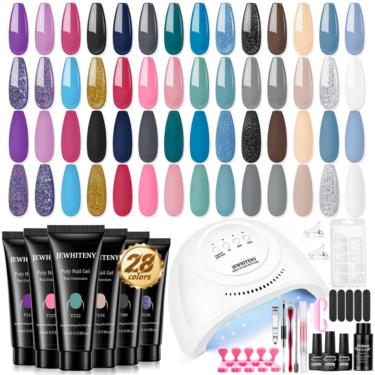 El kit JEWHITENY con lámpara incluida facilita manicuras en casa.