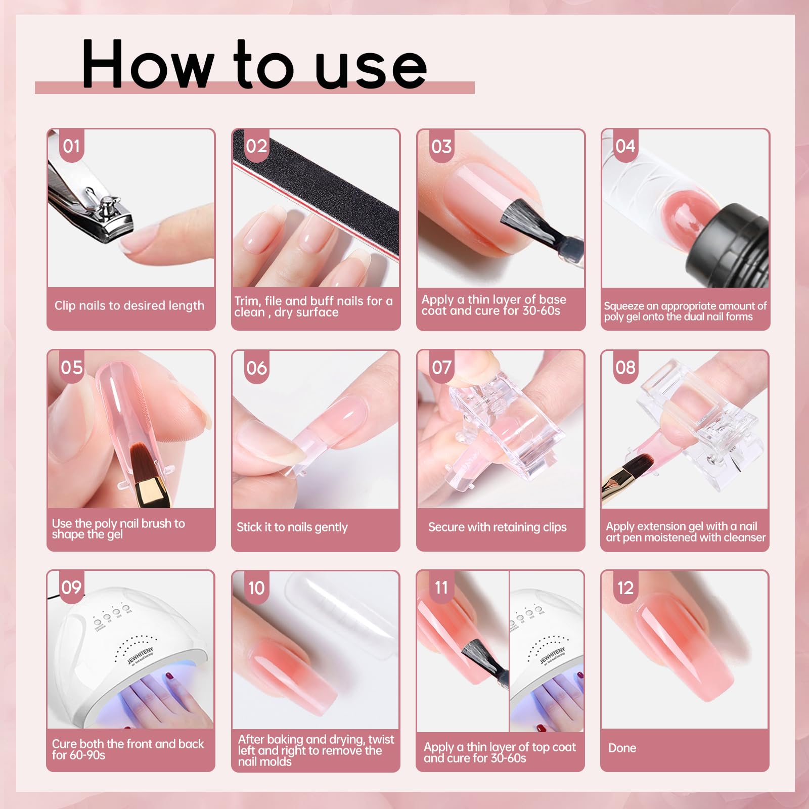 JEWHITENY lima uñas para preparar superficies lisas