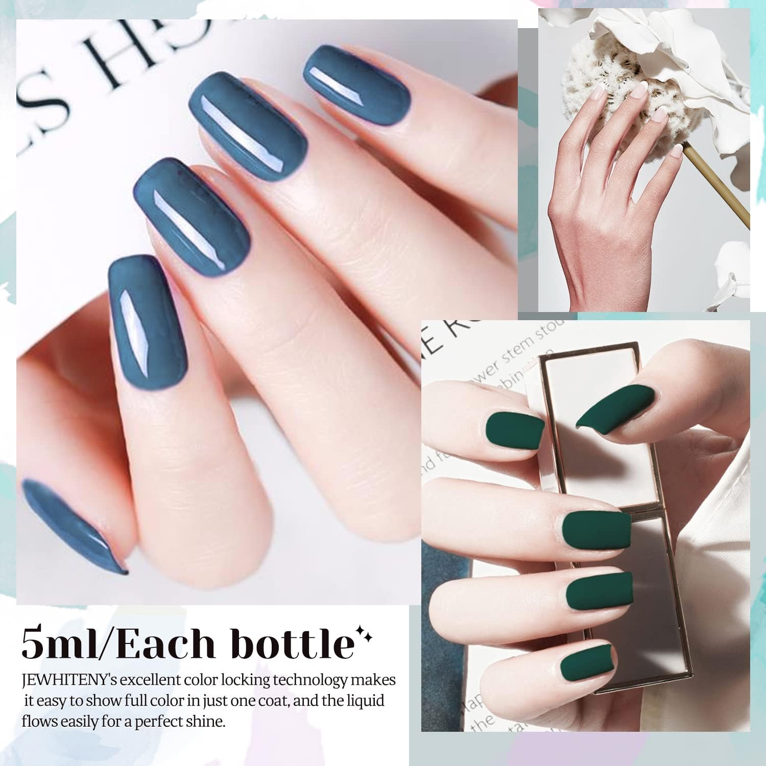 JEWHITENY paleta-colores-vibrantes permite crear looks variados.