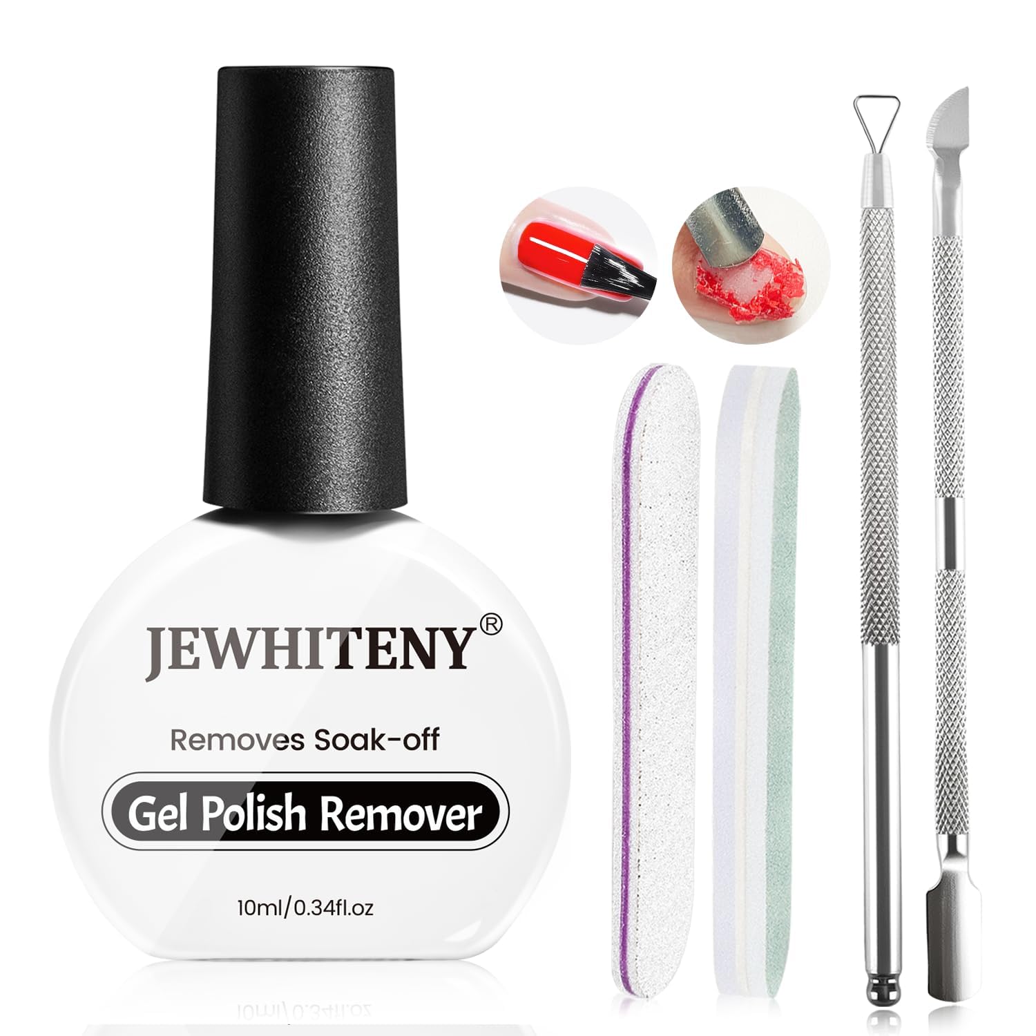 JEWHITENY quitaesmalte gel 10 ml para remover esmalte sin esfuerzo