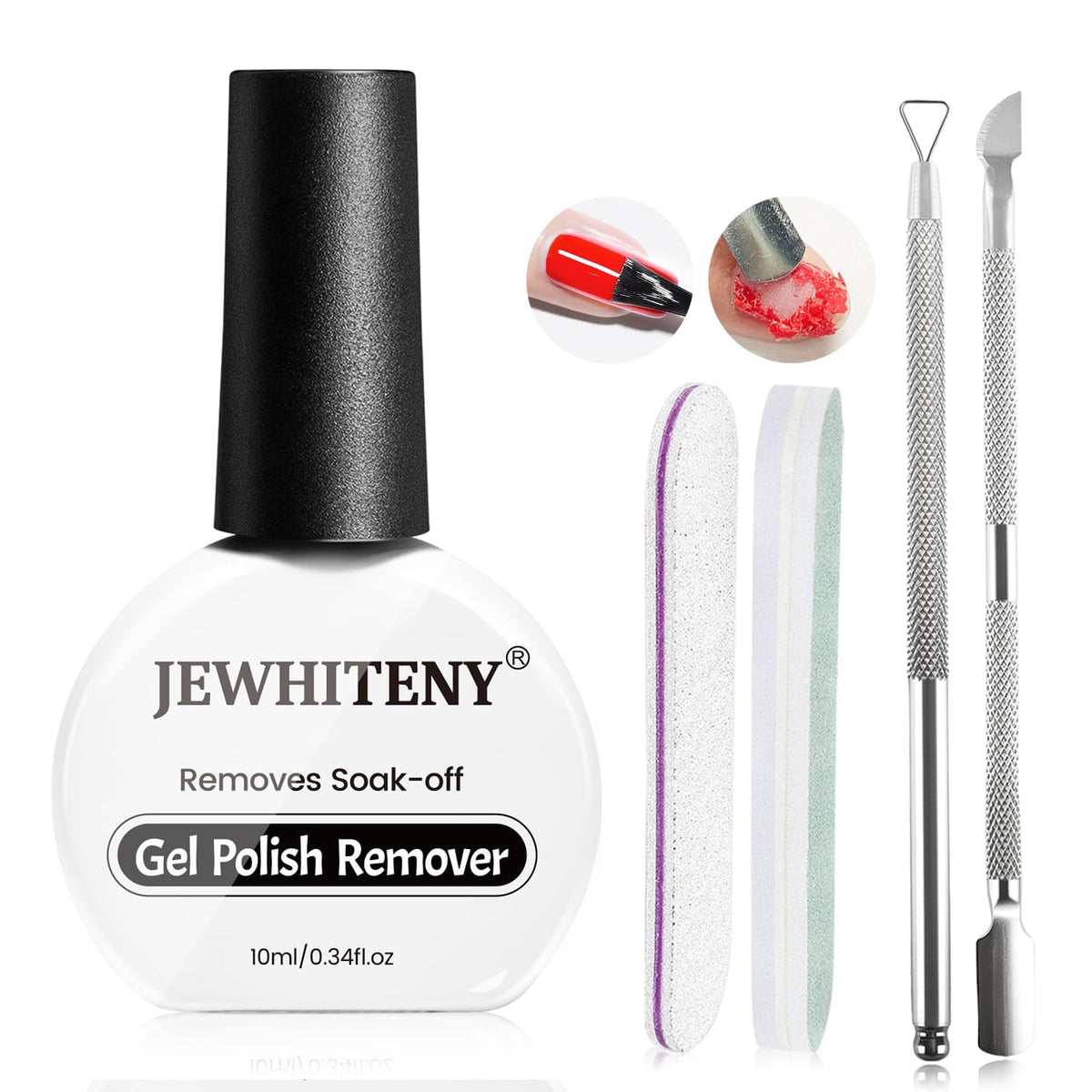 JEWHITENY quitaesmalte gel 10 ml para remover esmalte sin esfuerzo