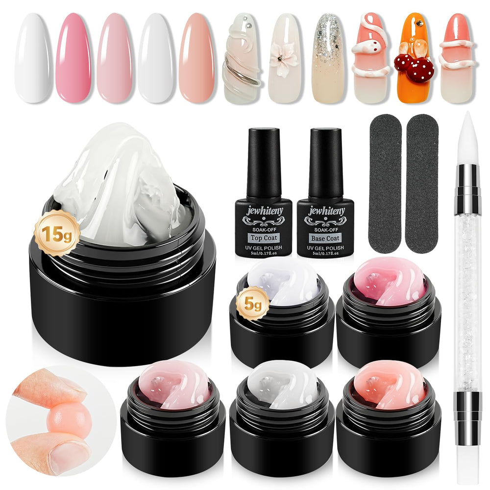 JEWHITENY gel de construcción sólido en 6 colores para diseños 3D duraderos.