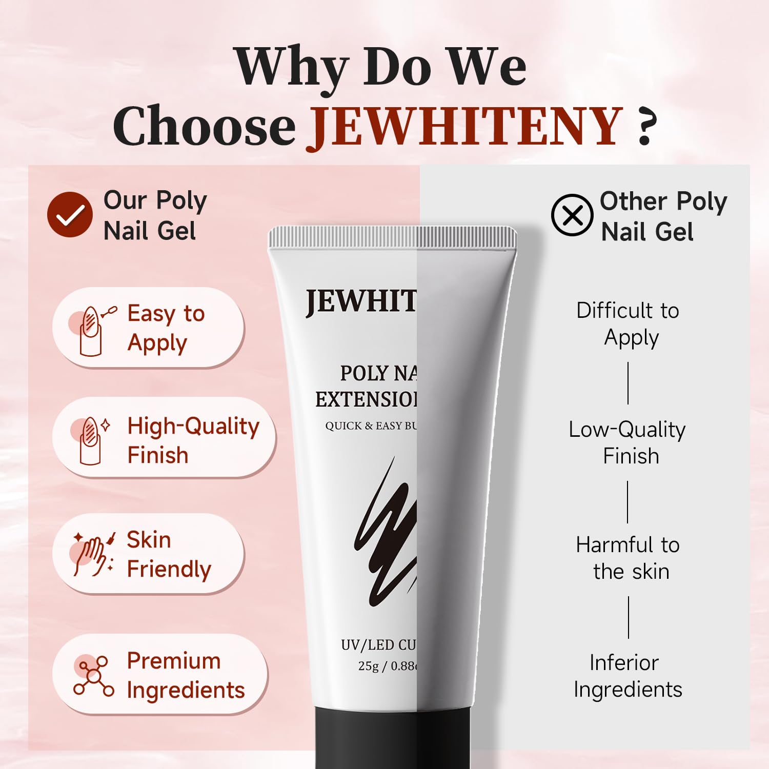 JEWHITENY uñas postizas 10 piezas para diseño rápido