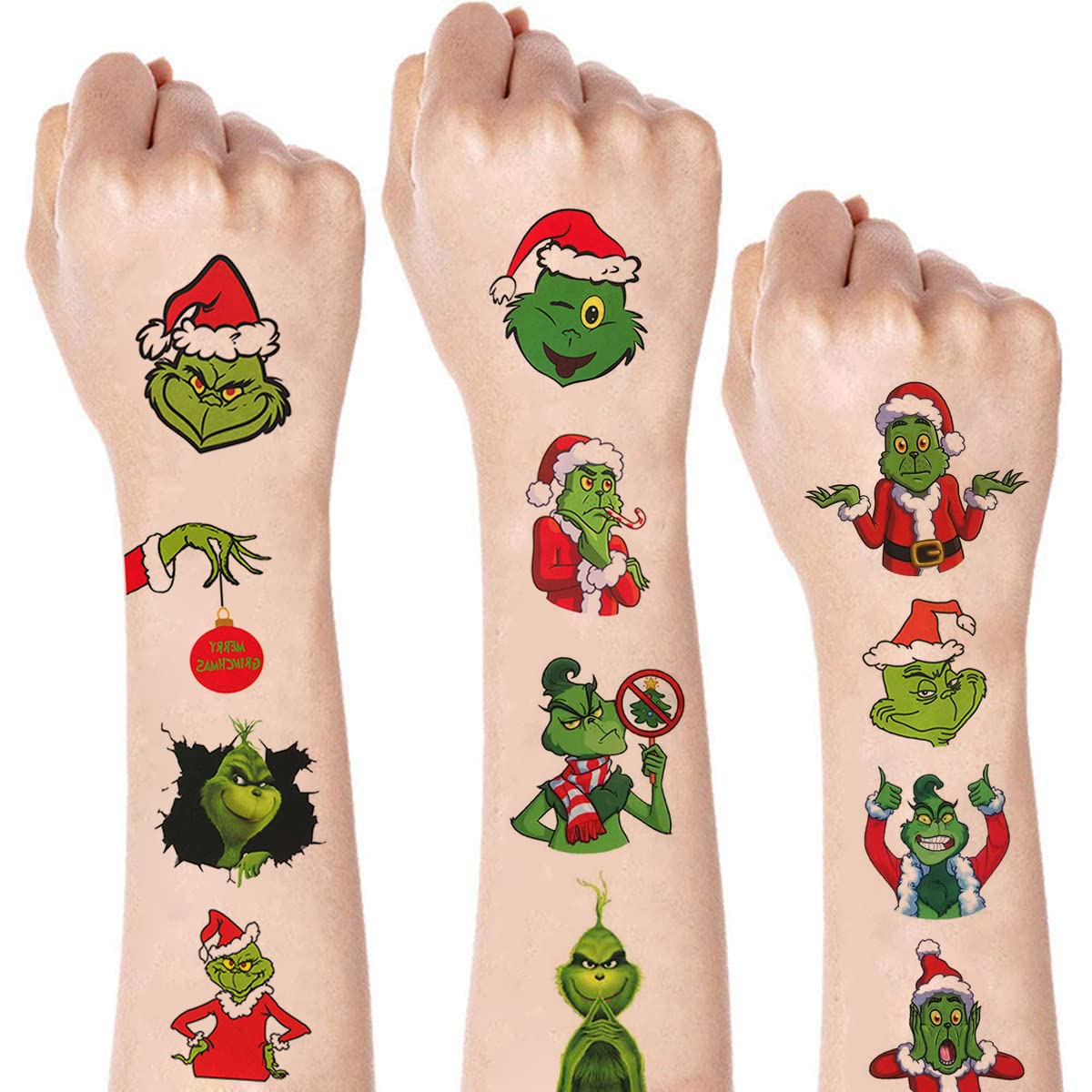 Tatuajes navideños de JHGKHH: 12 hojas para decorar fiestas y regalos.