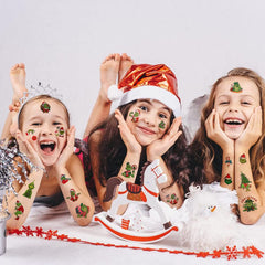 Diseños navideños para tatuajes de JHGKHH, versátiles para decorar la fiesta.