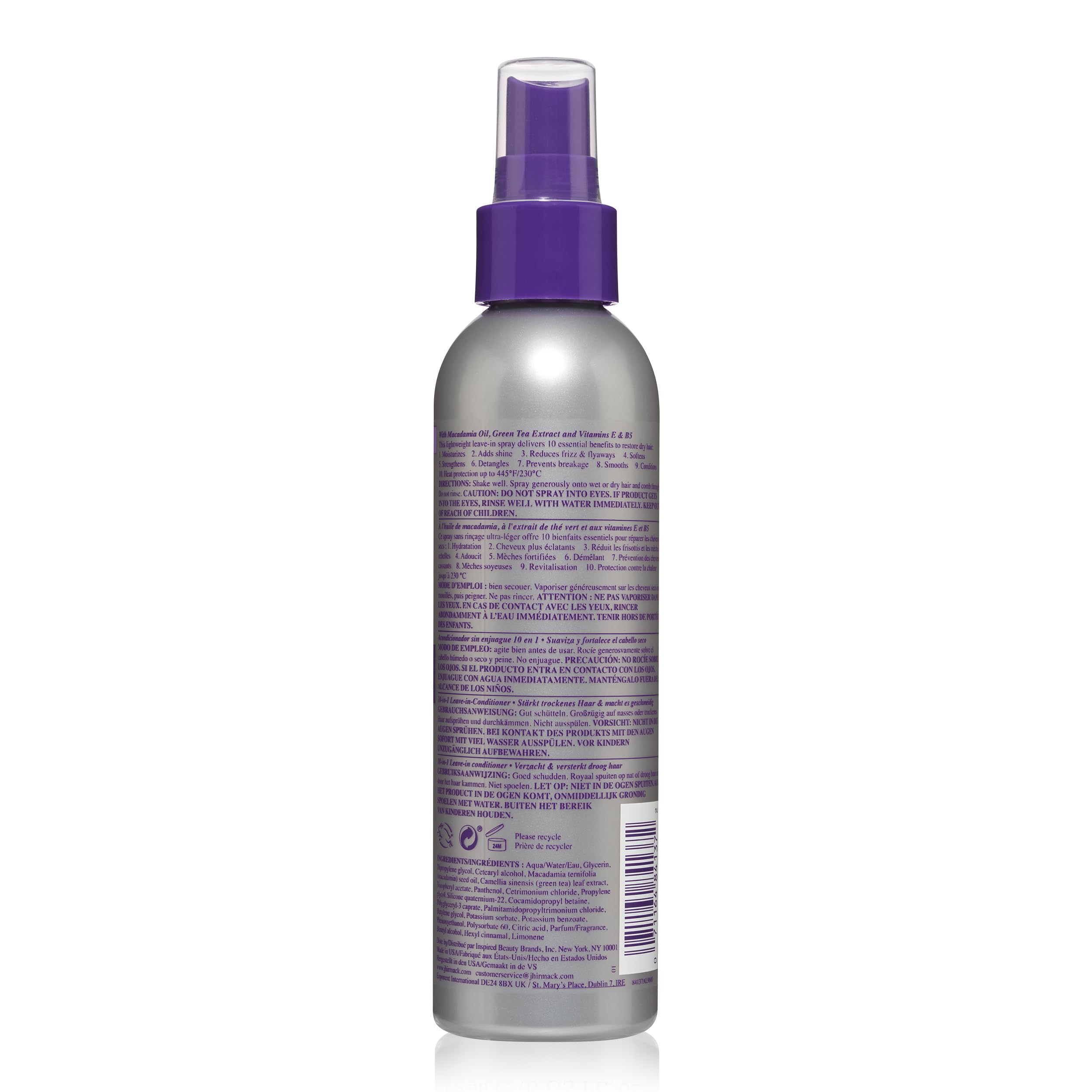 Jhirmack 10-en-1: aceite de macadamia nutre la fibra capilar.