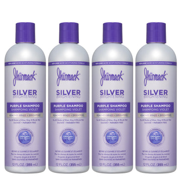 Jhirmack champú plata brillando en botella, ideal para neutralizar tonos amarillos.