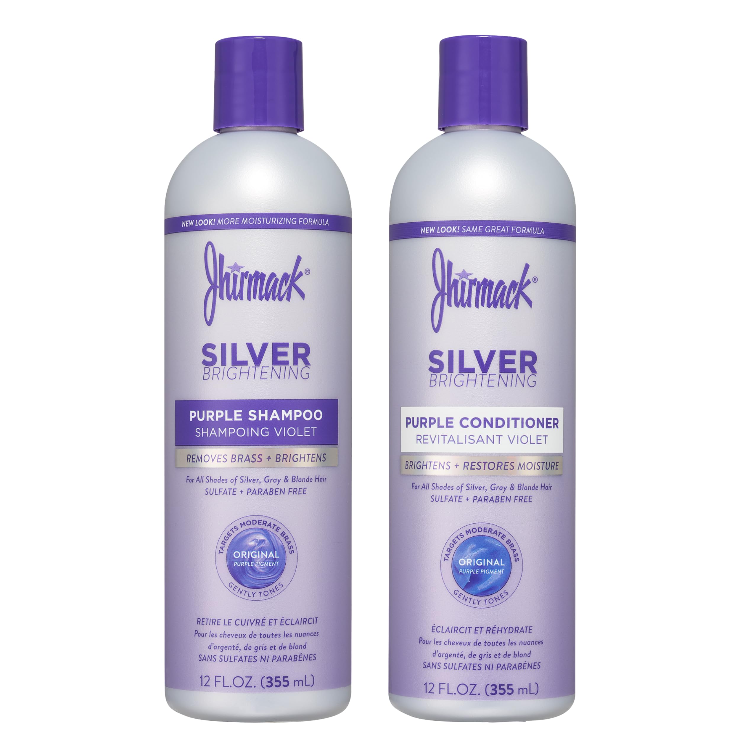 Jhirmack Plateado champú frente: realza tonos plateados con brillo saludable.