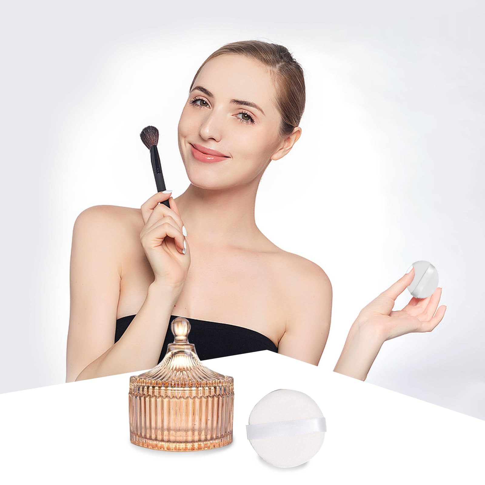 JHJEWH Frasco-vidrio-organizador-belleza, almacena accesorios pequeños ordenadamente.