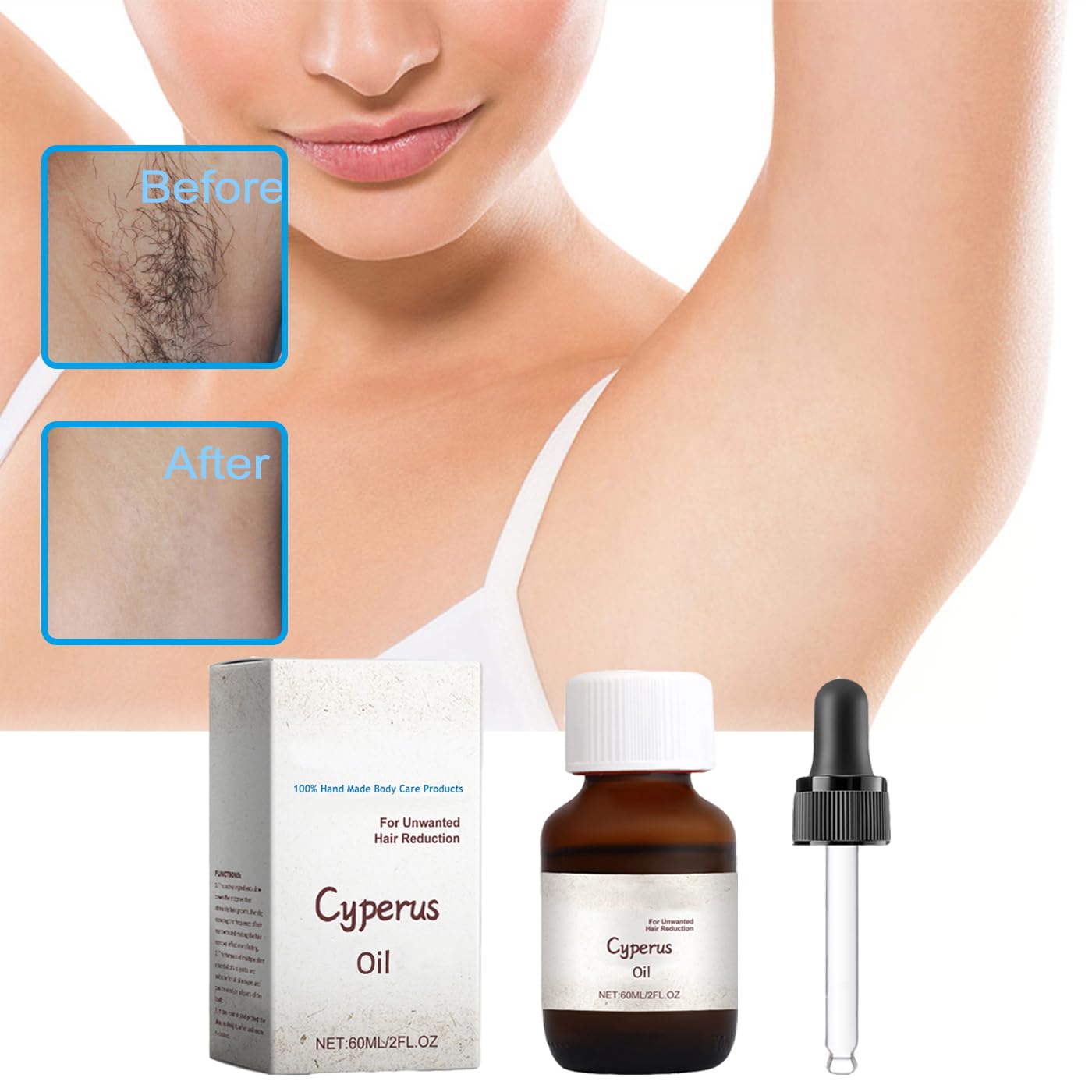 Aplicación suave del Aceite de Cyperus para piel sensible