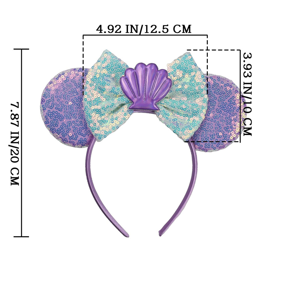 Diadema JIAHANG con orejas de ratón y conchas, ideal para looks costeros