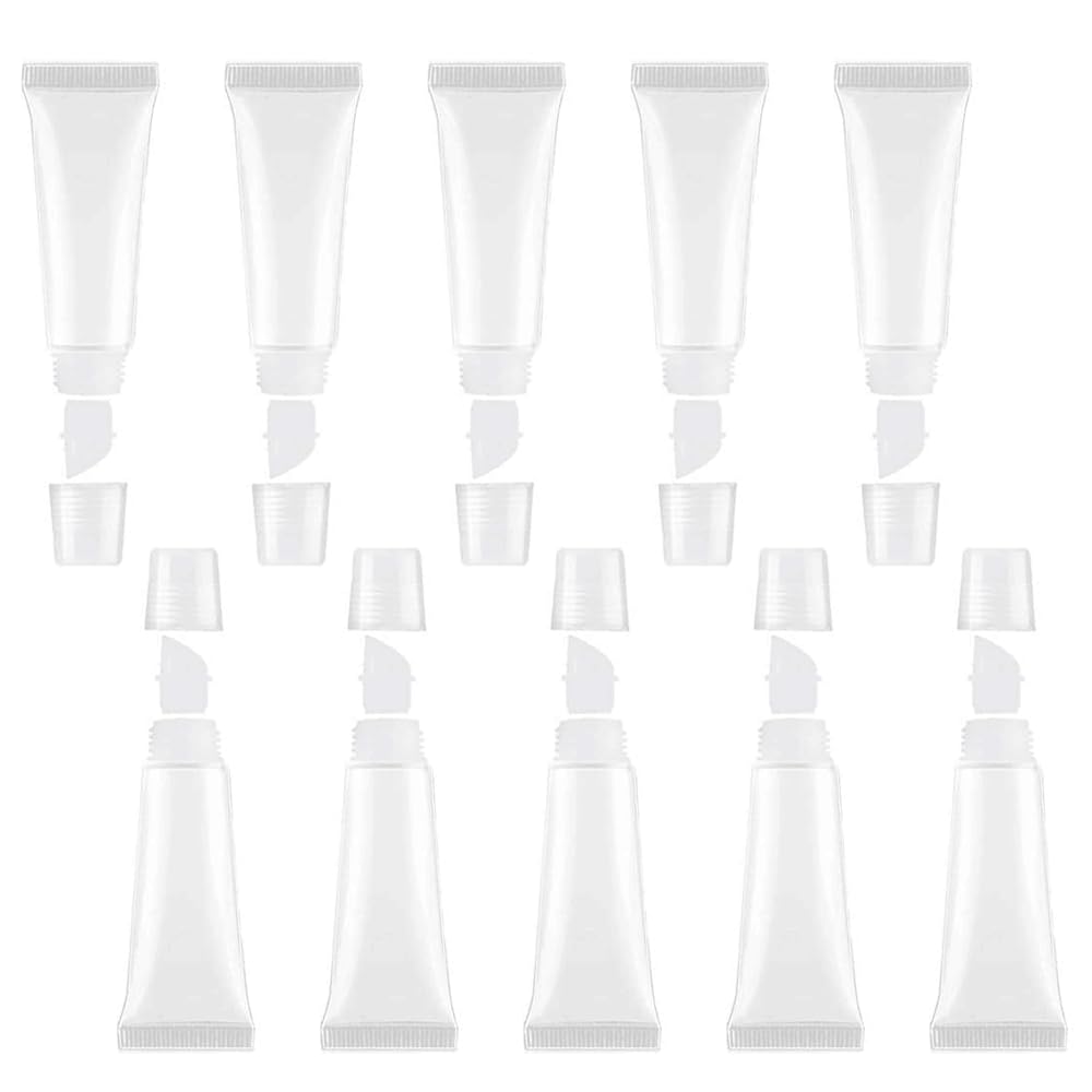 JIAKAI tubos vacíos de 10 ml translúcidos listos para cosméticos hechos a mano
