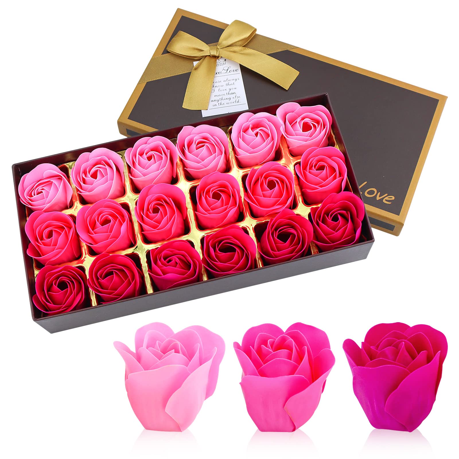 JIALEEY jabón rosa con empaque de lujo, regalo elegante para ella.