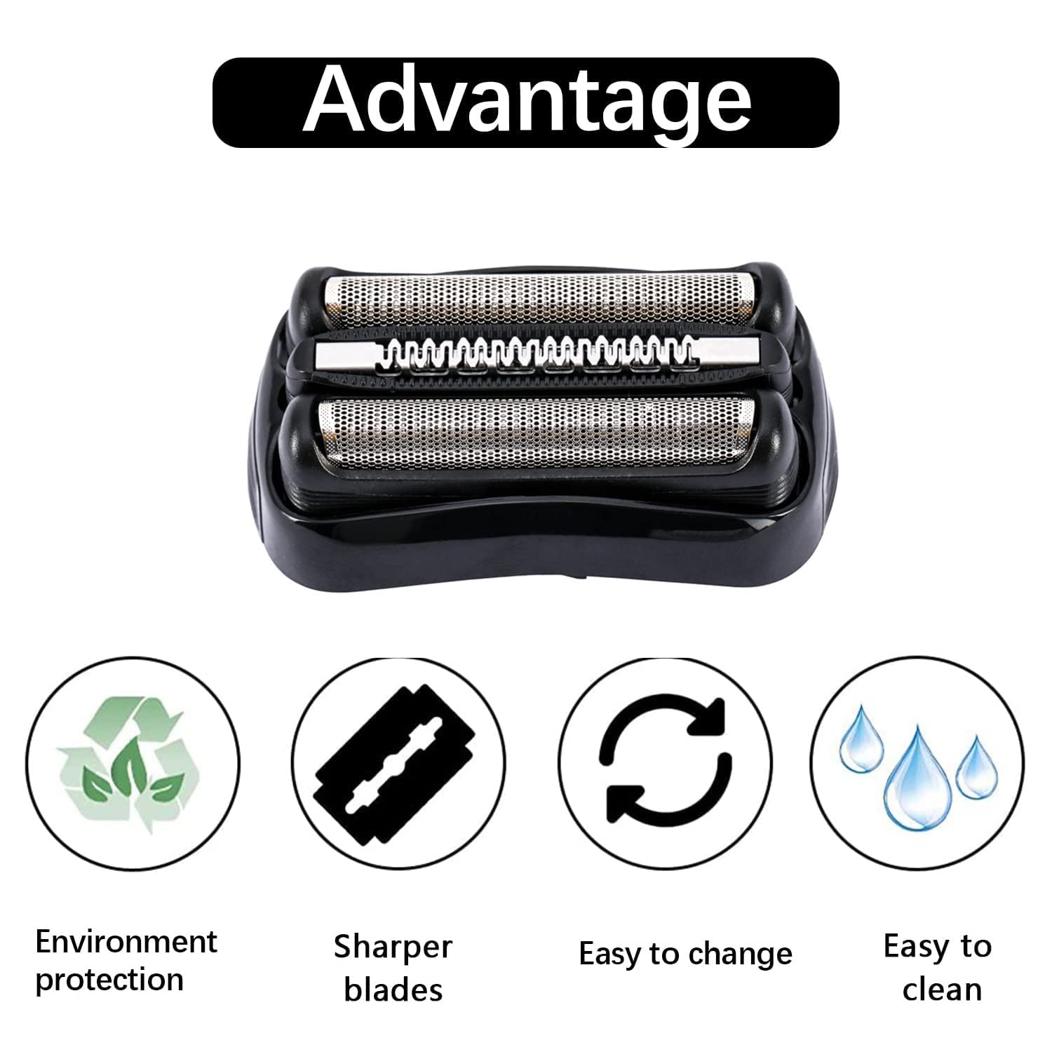 JIANCENGYU corte 21B para Braun Series 3; mantiene la piel cómoda durante el afeitado.