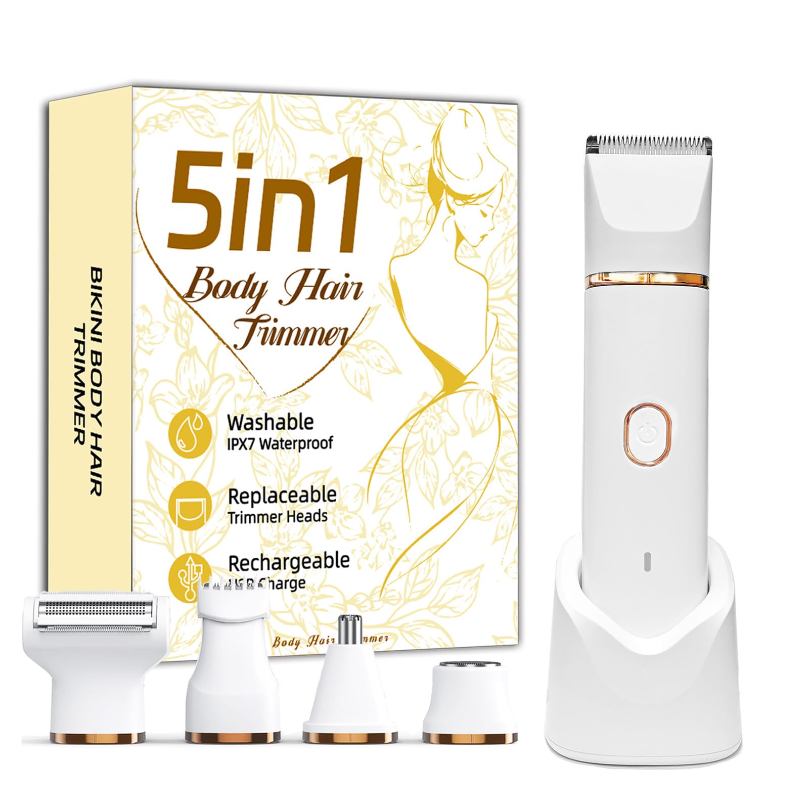 JIANYHW Bikini Trimmer 5 en 1 para rostro, afeitado suave sin tirones.