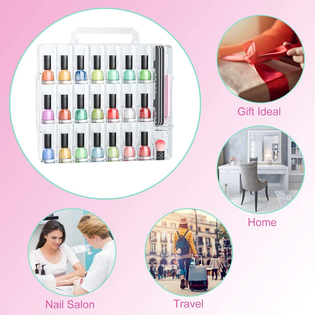 JIASHENG almacenamiento compacto mantiene esmaltes ordenados y visibles