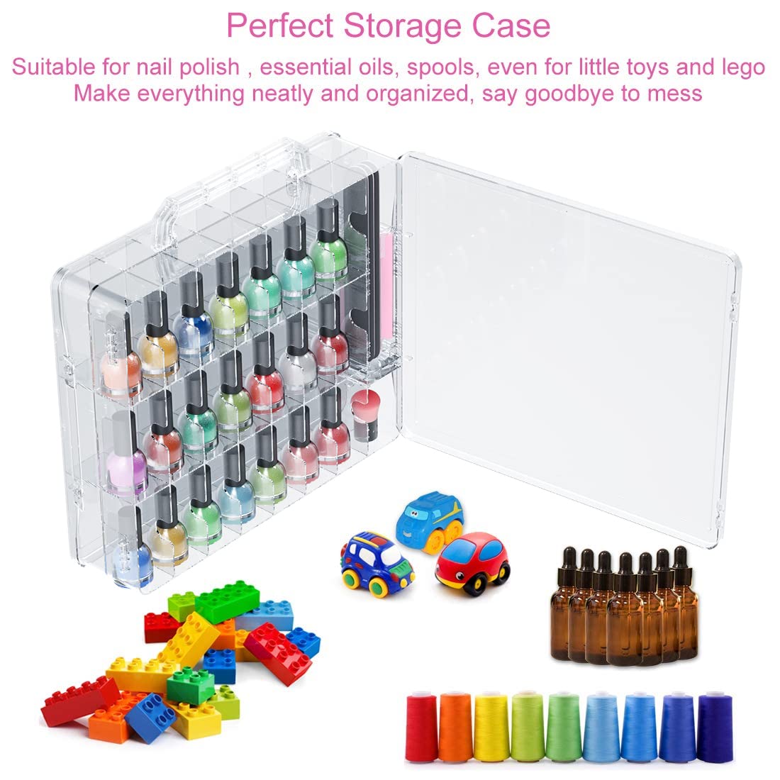 JIASHENG organizador de esmaltes, doble acceso para encontrar colores rápido