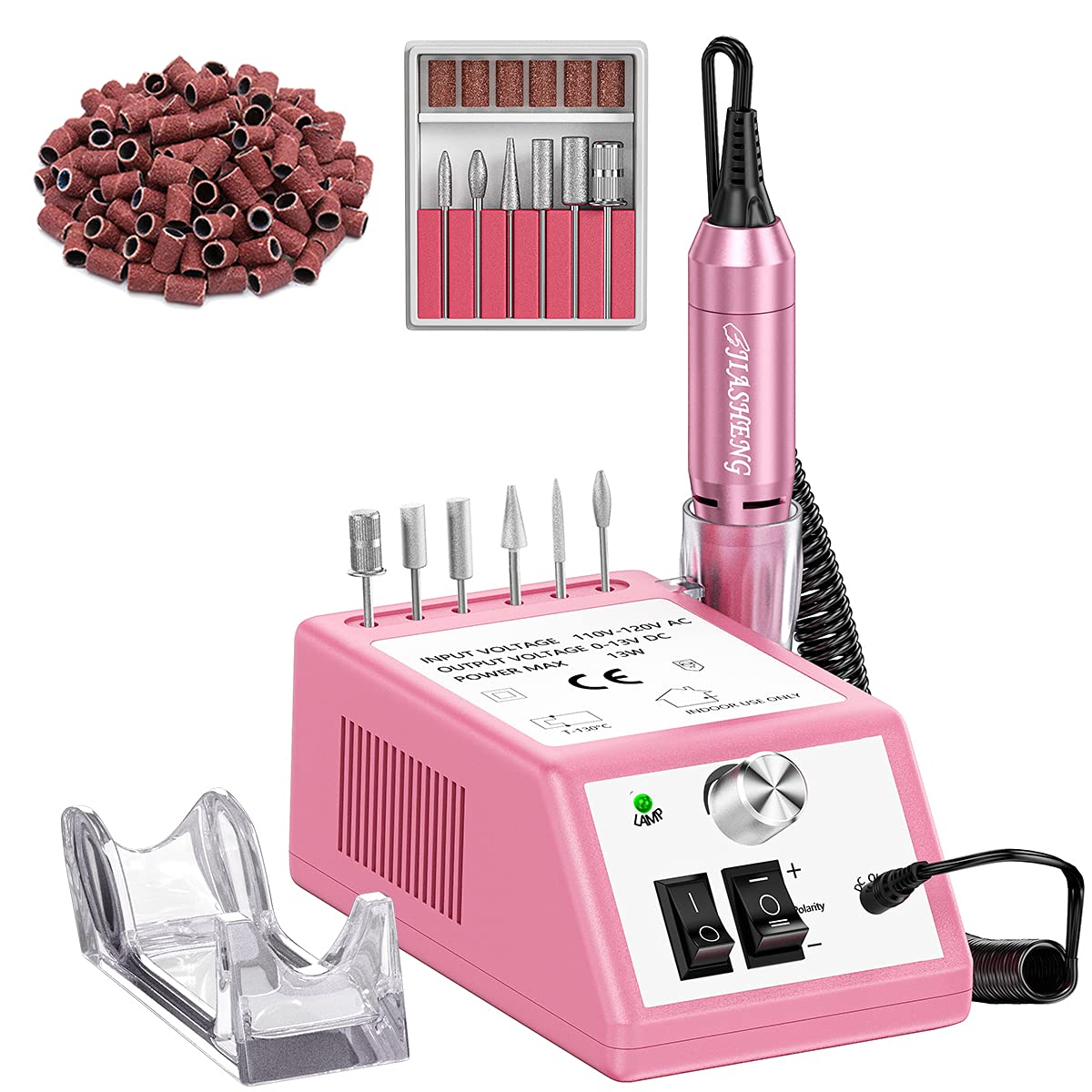 Taladro de uñas JIASHENG 20000rpm en rosa para manicura precisa
