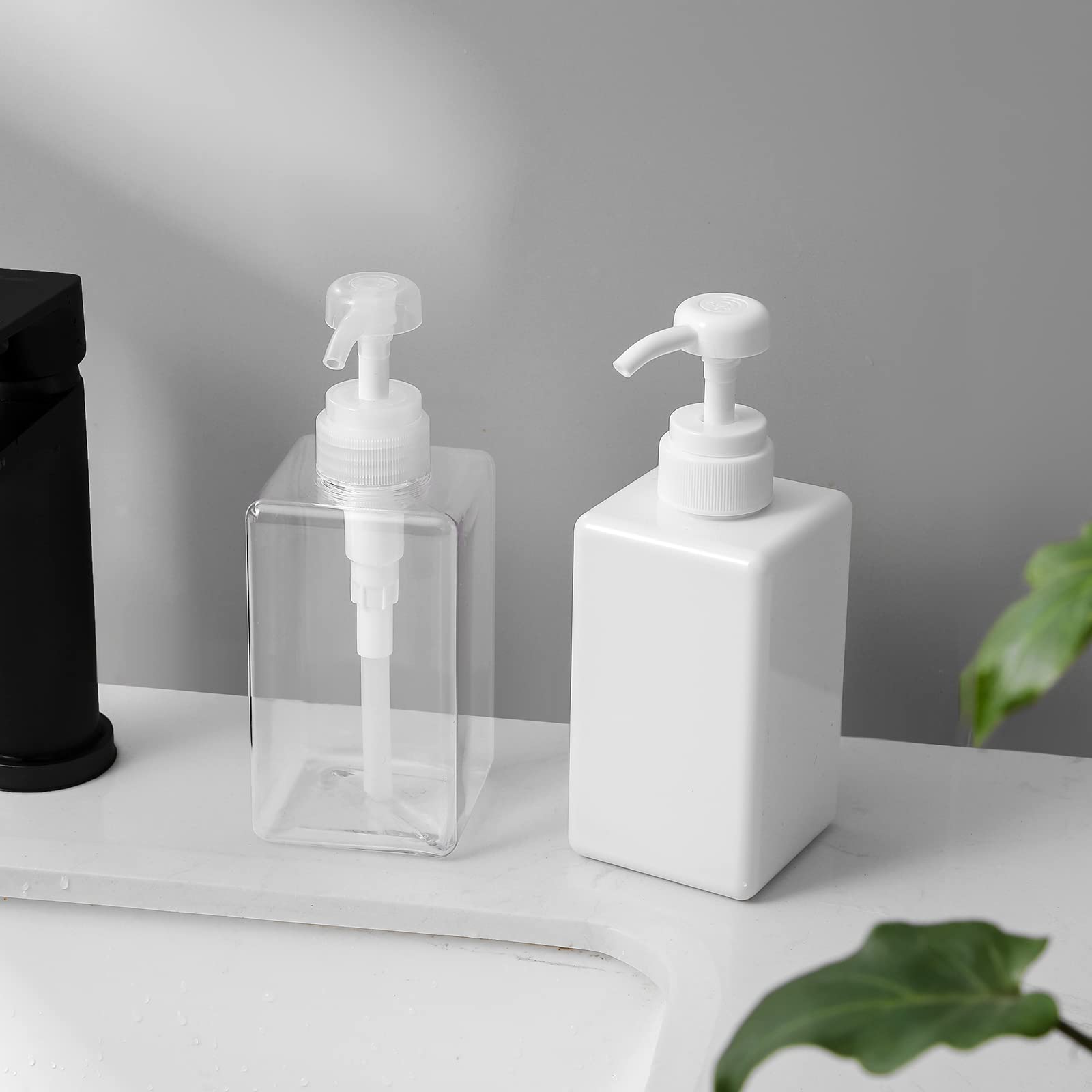 JiatuA envase plástico transparente de 450 ml, visibilidad total del contenido.