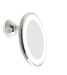 JiBen miroir-maquillage LED 10x avec ventouse: fixation sûre et grossissement précis.