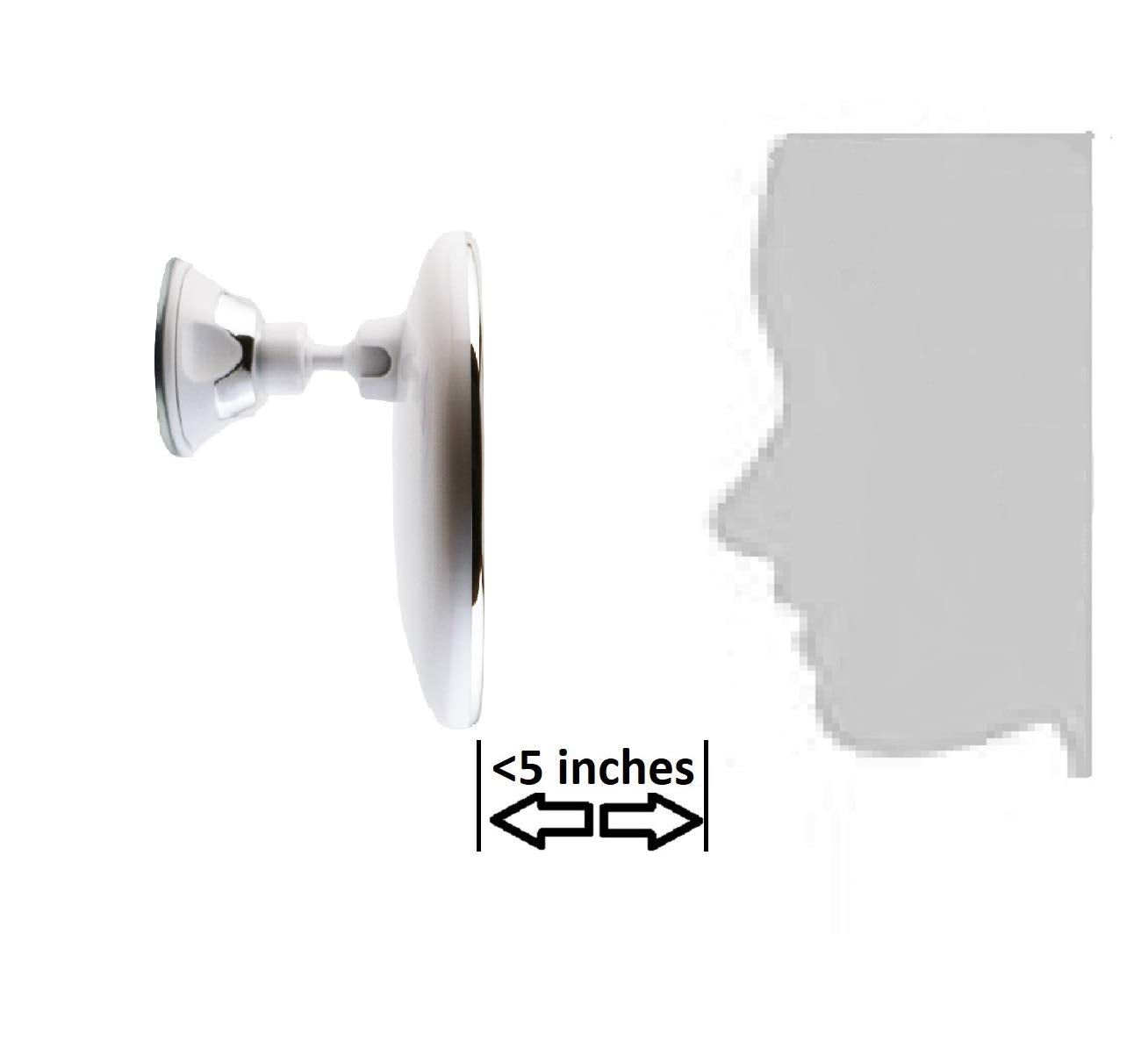 JiBen miroir-maquillage LED: ventouse verrouillable sur surfaces lisses.