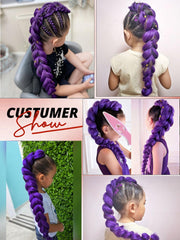 JIEANYAN extensiones sintéticas moradas para trenzas y crochet.