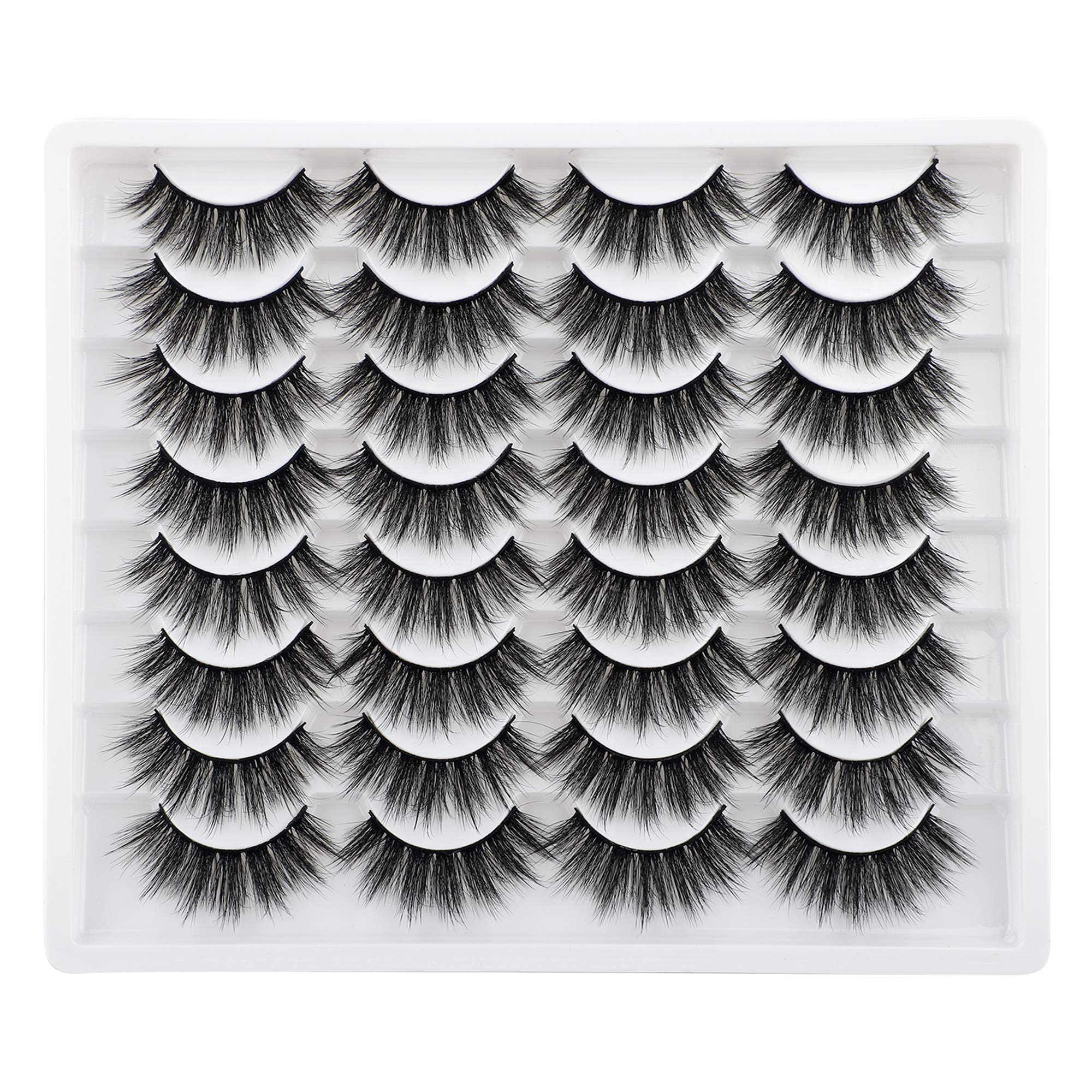 Pestañas falsas JIMIRE 16 pares, volumen esponjoso para ojos más expresivos y naturales.