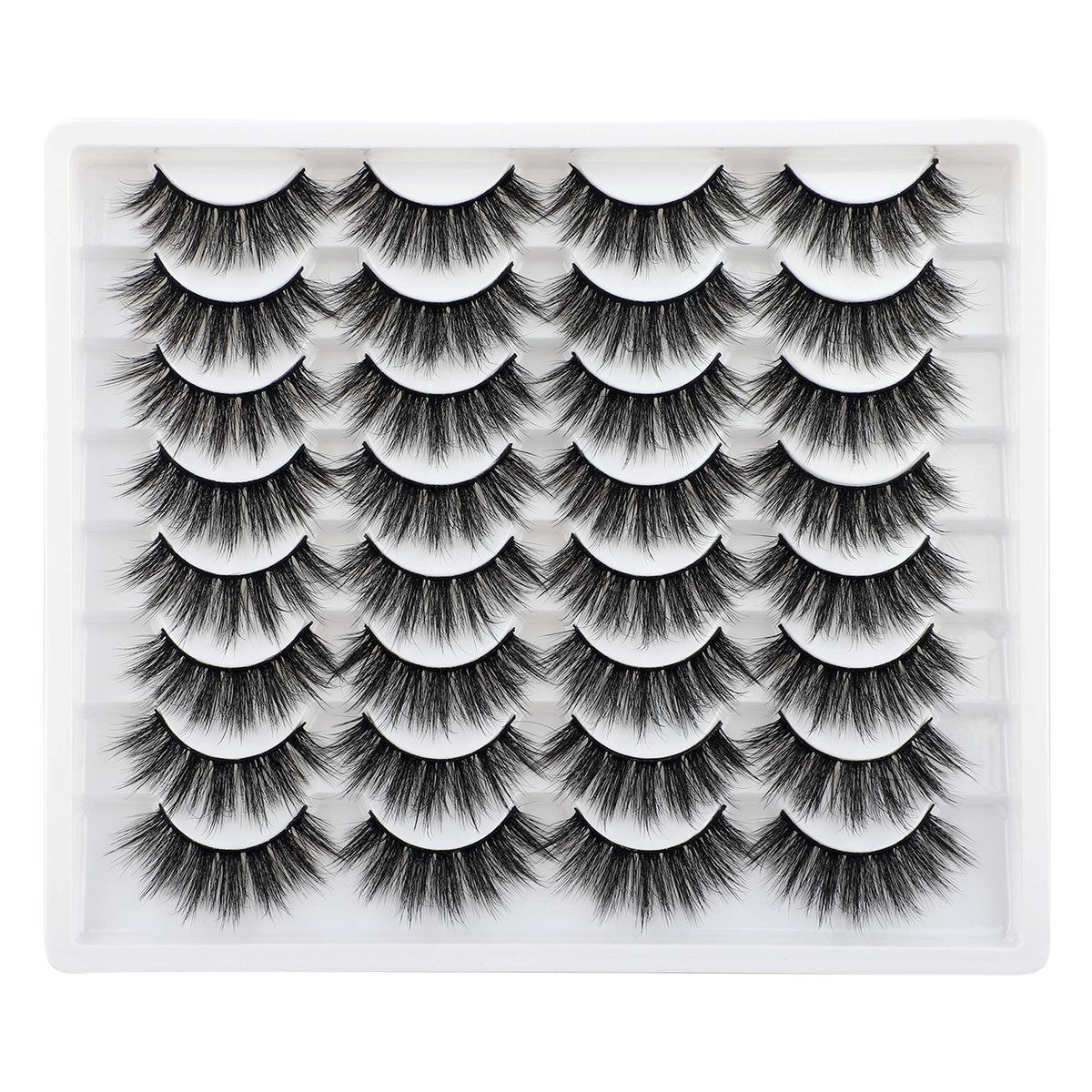 Pestañas falsas JIMIRE 16 pares, volumen esponjoso para ojos más expresivos y naturales.