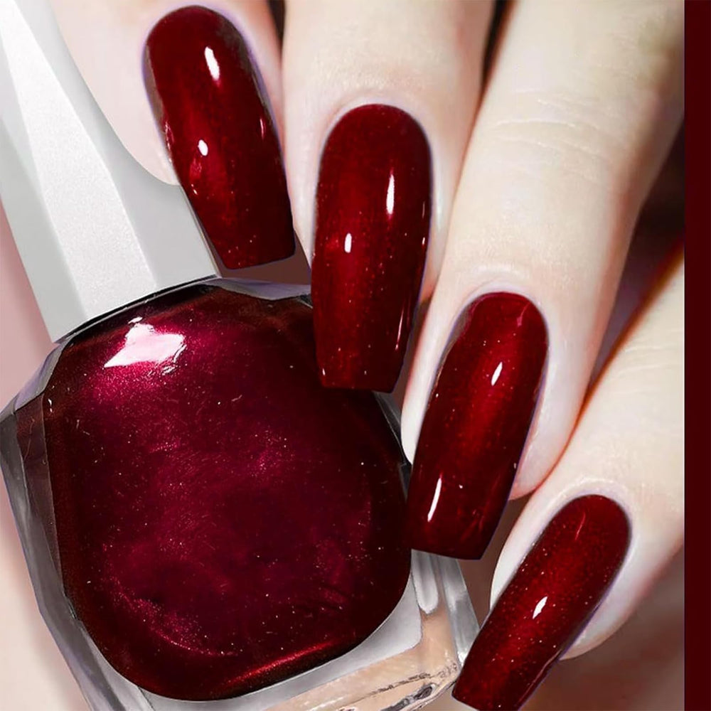 JimysCo COSMOO botella esmalte vino rojo, acabado brillante.