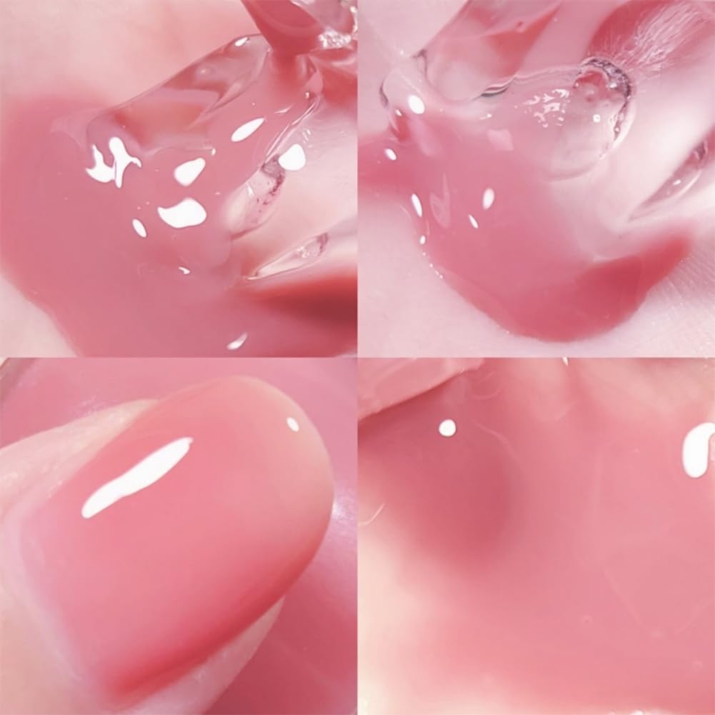 COSMOO Nude Nail Polish tono durazno rosado, color translúcido para uñas naturales.