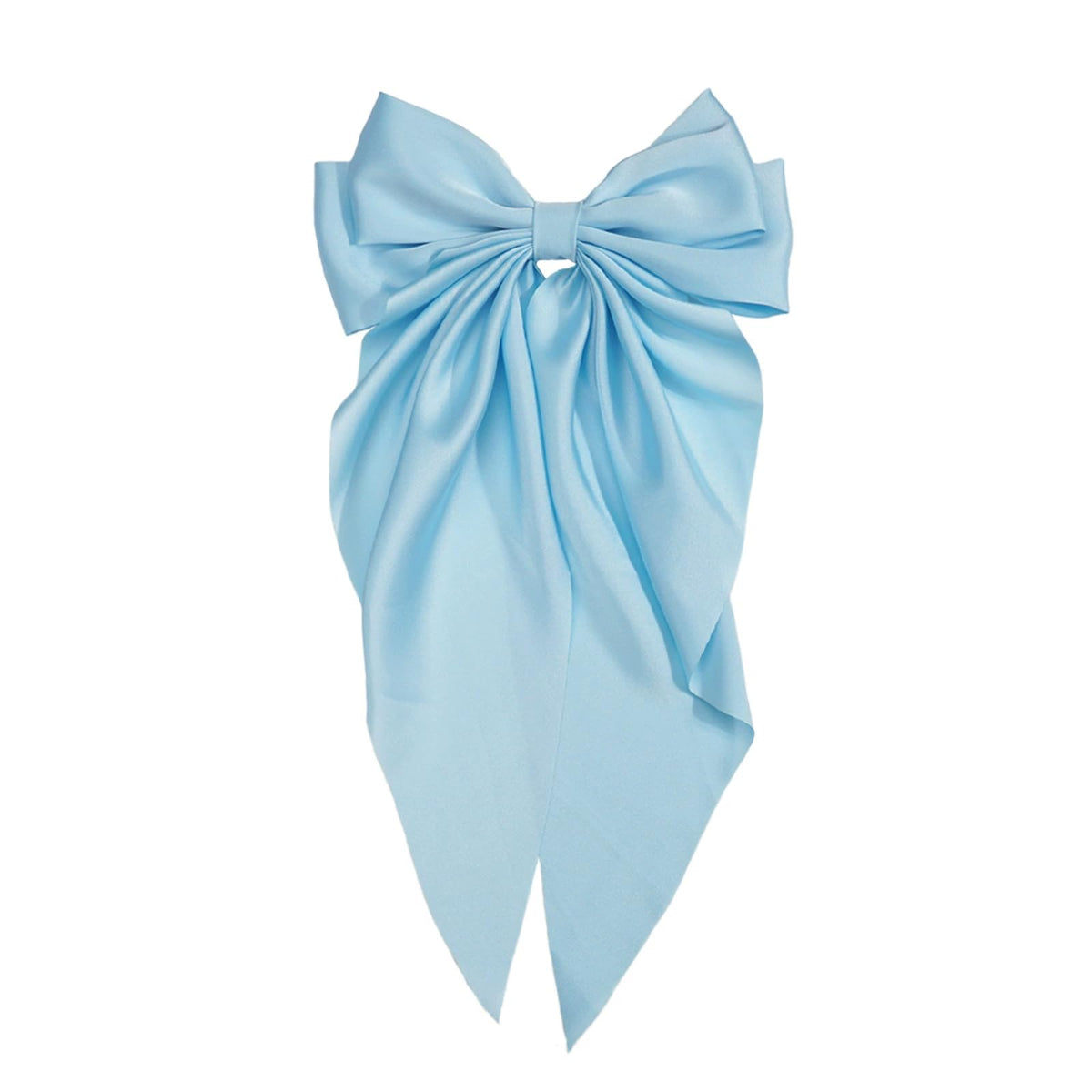 Jinshining lazo satinado jumbo azul claro, acabado suave ideal para peinados elegantes.