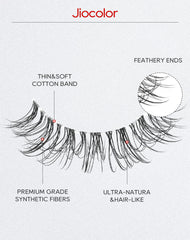 Cilios Jiocolor con banda ultrafina para una aplicación más suave.