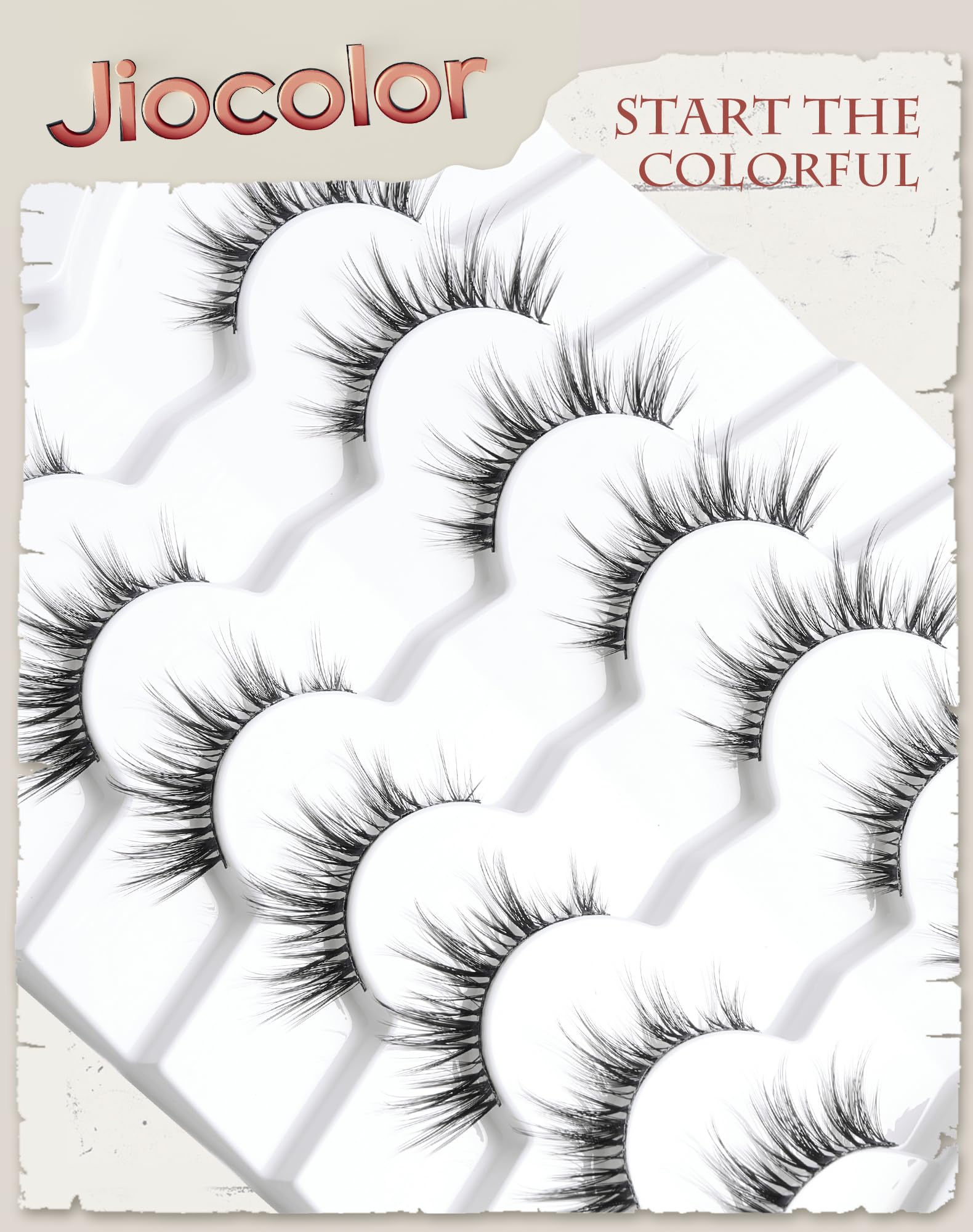 Jiocolor conjunto de siete pares de pestañas para cambiar tu estilo.
