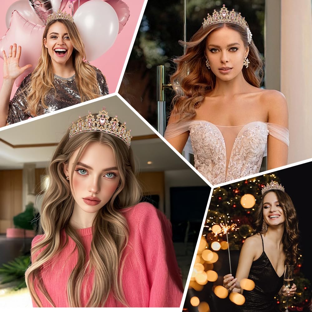 Jiomulig corona para eventos rosa, ideal para fotos y recuerdos.