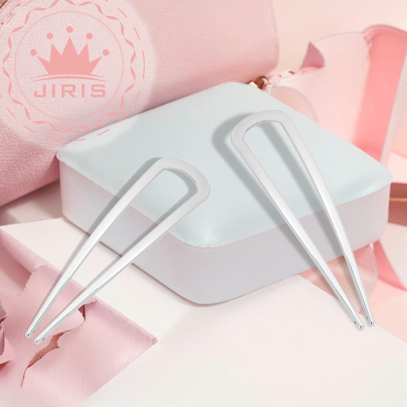 Prendedor U negro de JIRIS, pensado para chignon y recogidos.