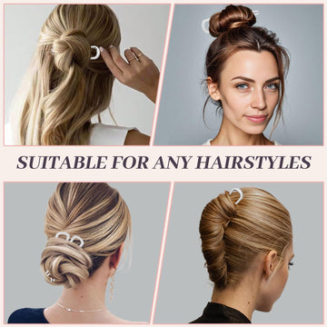 Prendedor U plateado de JIRIS, ideal para cabello grueso y largo.