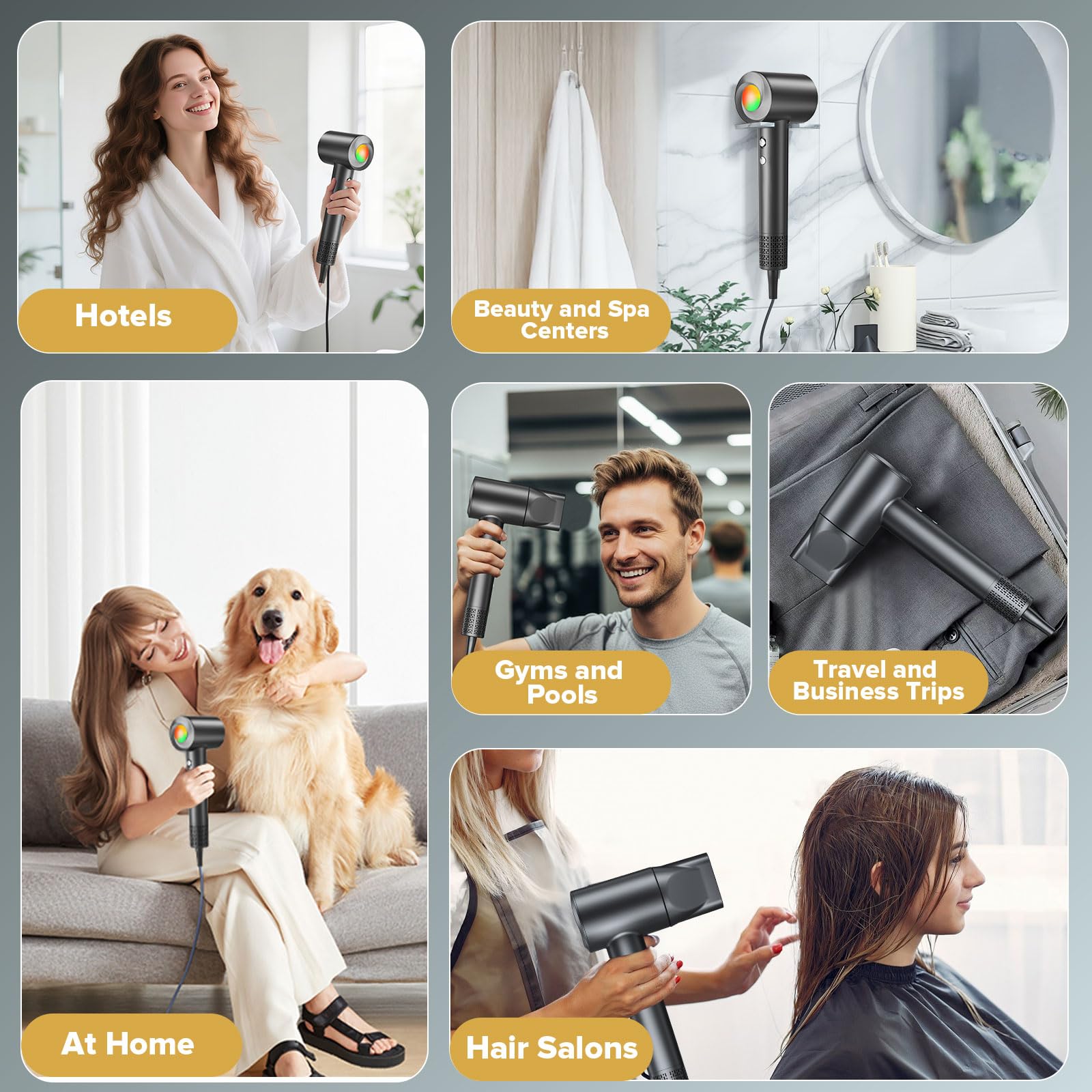 Accesorios incluidos para estilizar rizos o cabello liso con facilidad