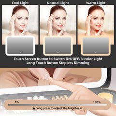 Espejo de maquillaje profesional 4K de JJhxr para retoques precisos.