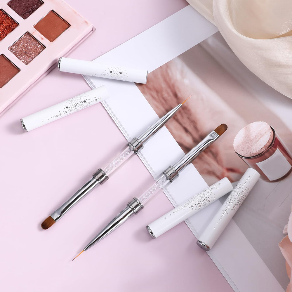 JJUNW acabado blanco elegante para brochas de uñas.
